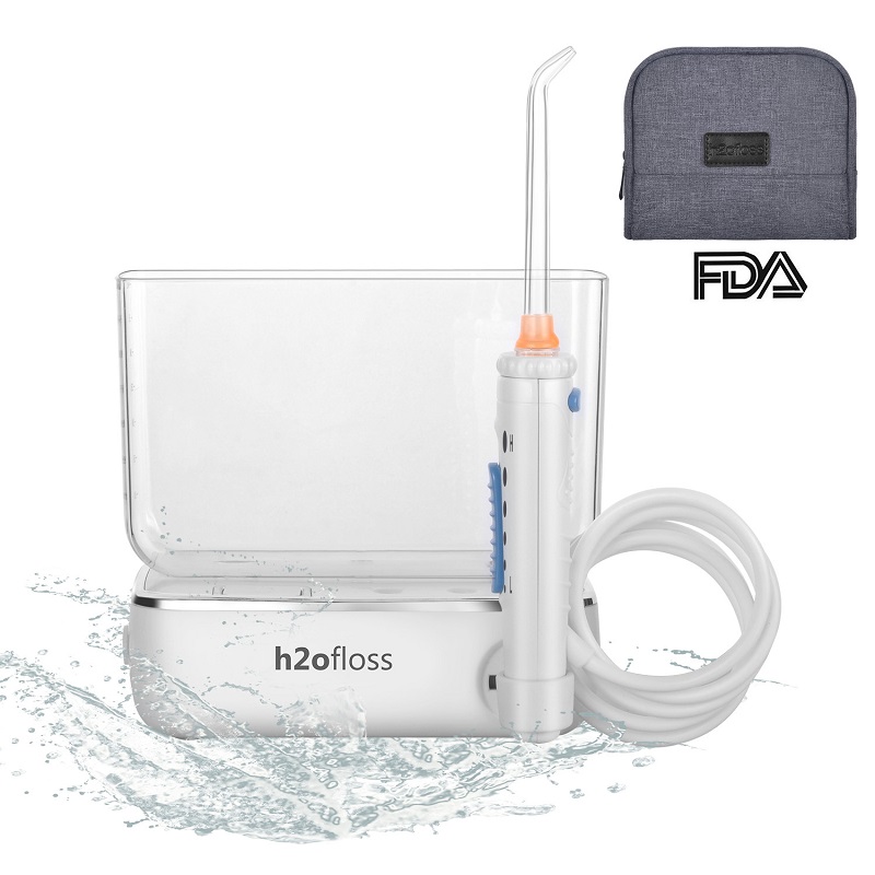 H2ofloss®Travel Water Dental Flosser Genopladelig og trådløs oral irrigator til rengøring af tænder med 400 ml vandreservoir (HF-3)